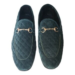 Mezlan 13287 Quilted Suede Bit Loafers Green Mens 13 M Made in Spain
